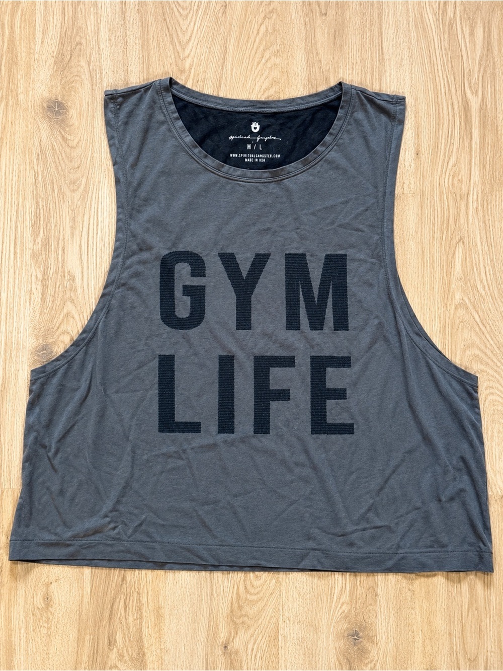Spiritual Gangster Gym Life Muscle Tank Gray M/L NWOT